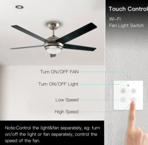 GearUP Wi-Fi Ceiling Fan Speed Controller & Light Switch — Smart TUYA / Smart Life App Control – (Without Remote)