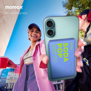 Momax 1-Power Pass Soda Pop Magnetic Wireless Power Bank 5000mah – Blue